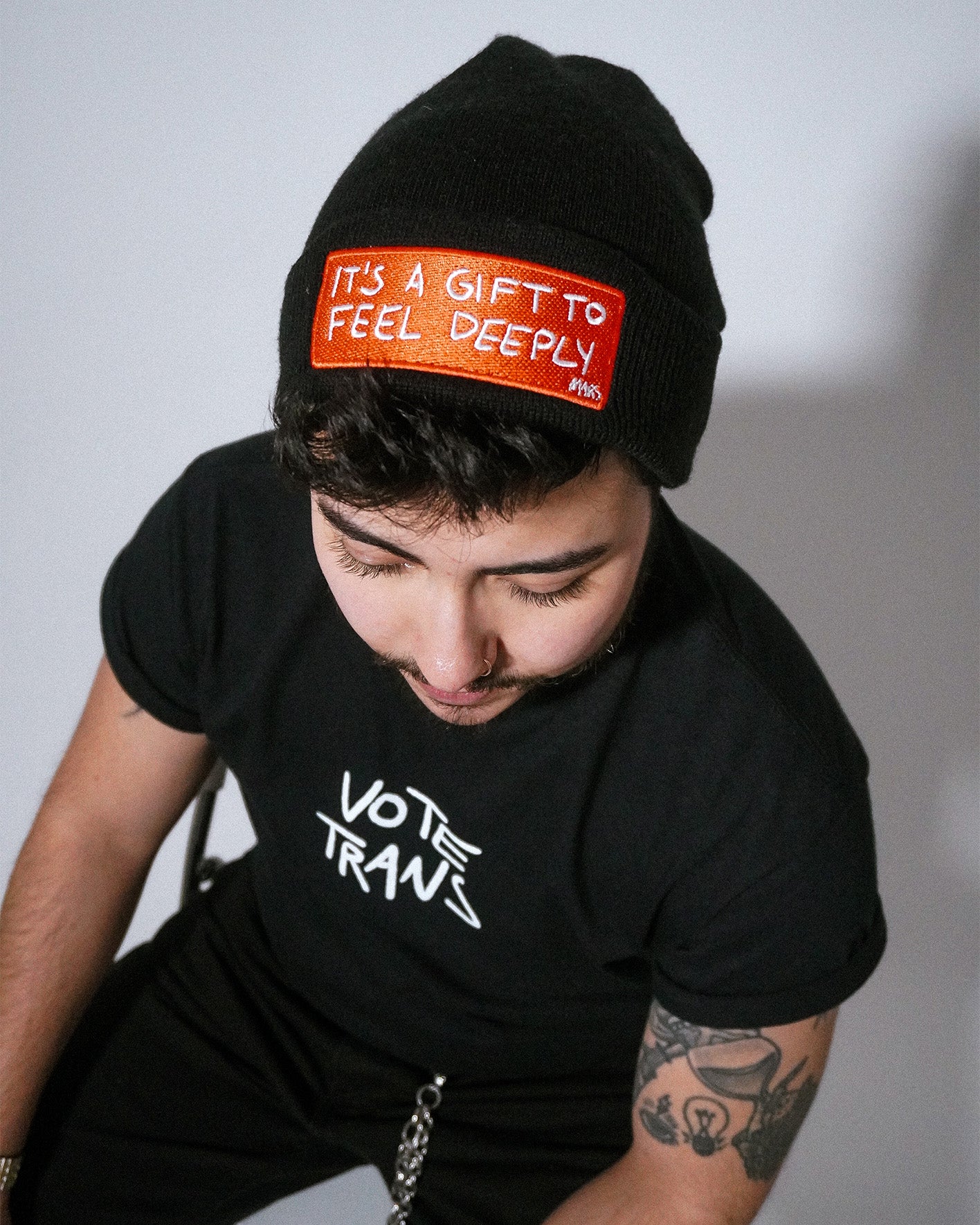 it's a gift to feel deeply embroidery beanie