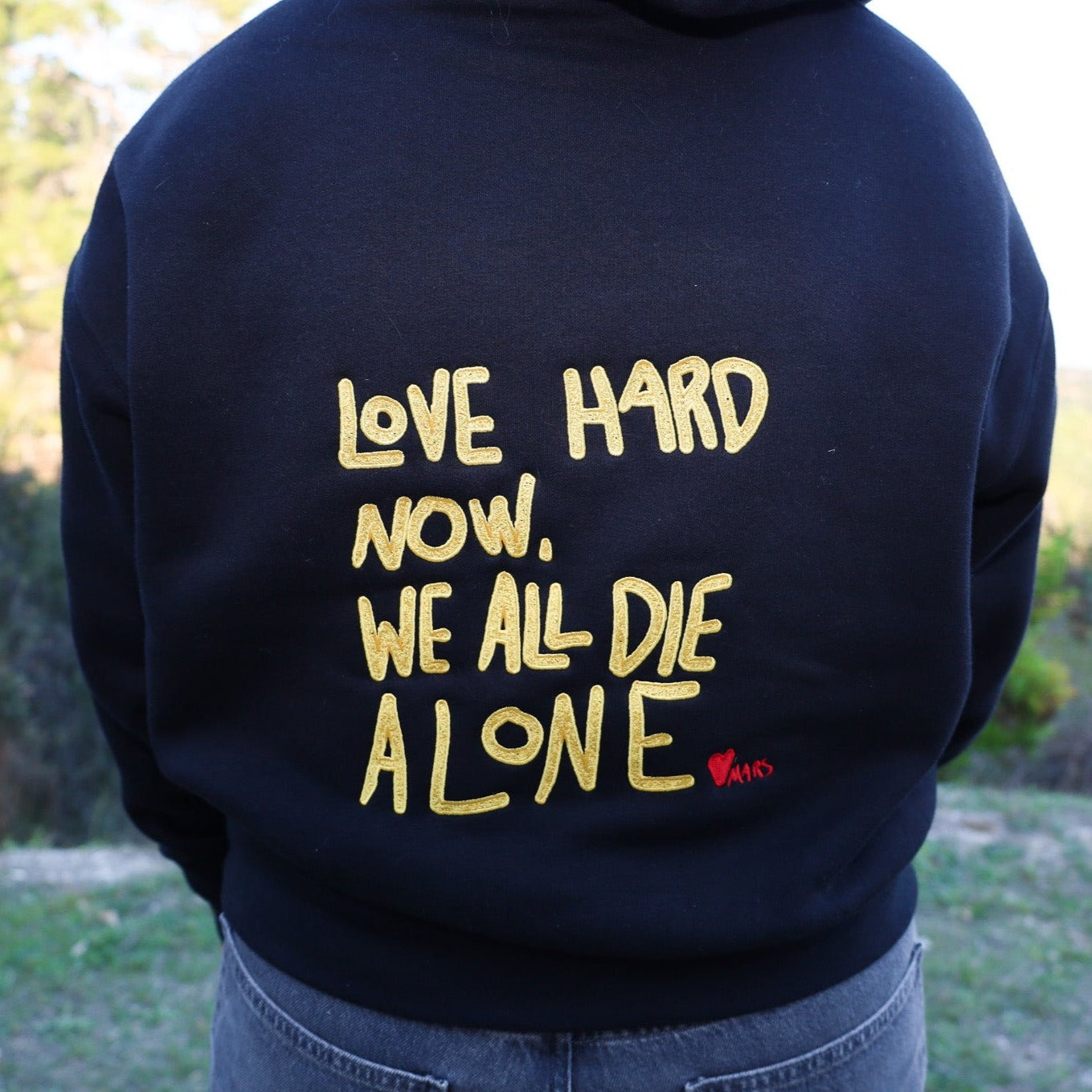 love hard now we all die alone crop hoodie