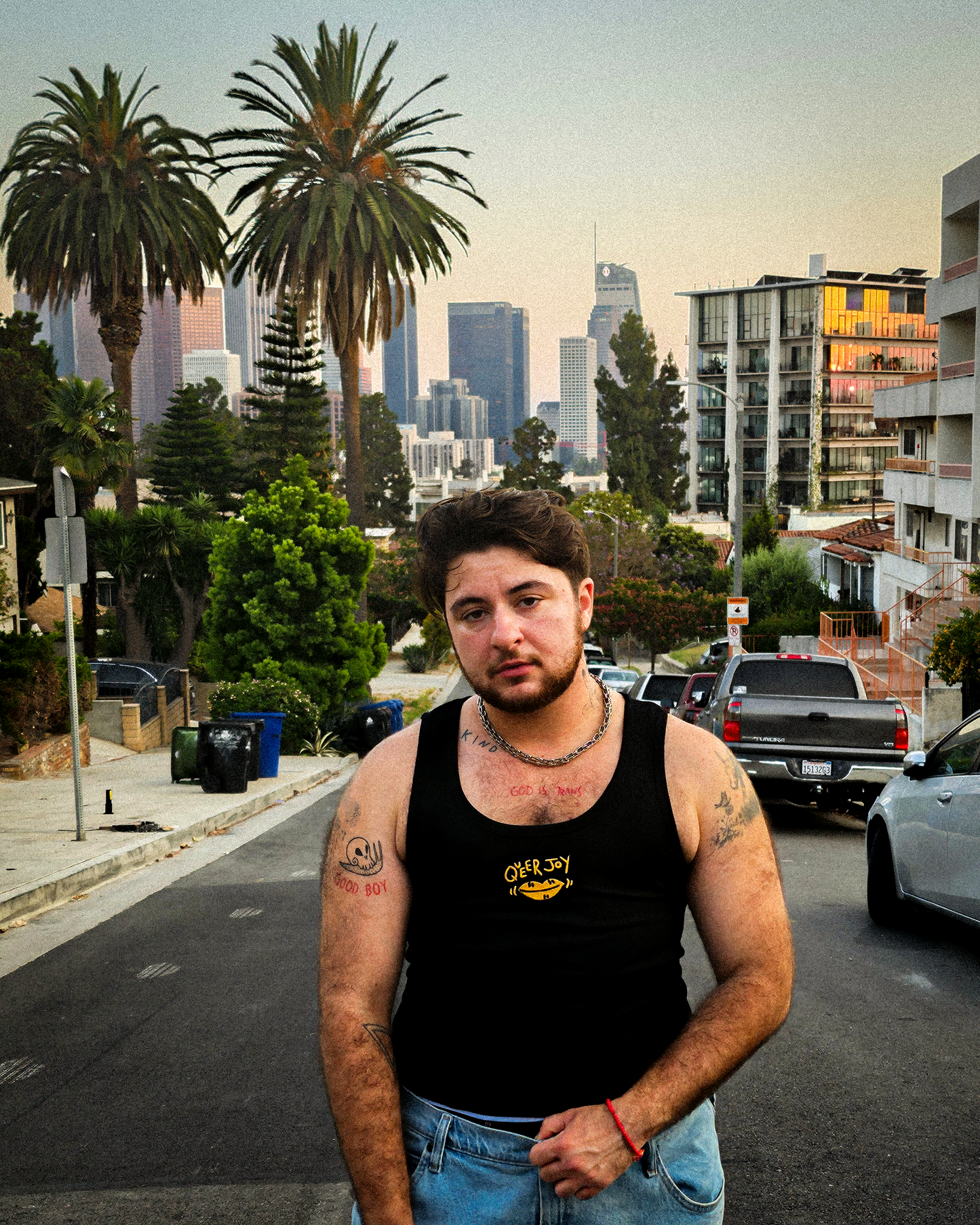 Queer Joy Embroidery Black Ribbed Tank