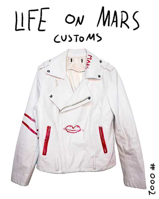 Trans Joy White Leather Jacket Customs